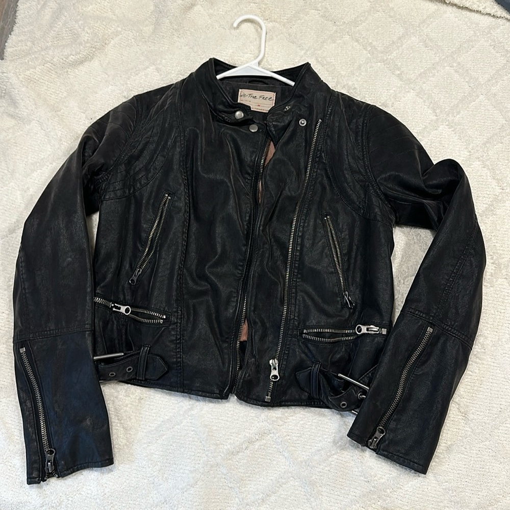 Free people leather jacket